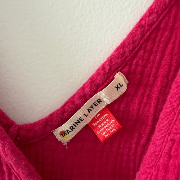 Marine Layer Corinne Double Cloth Maxi Dress in Rainbow Block Stripe Size XL - Picture 11 of 16